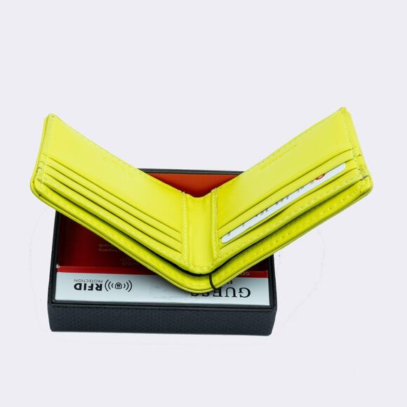 Guess Men Dinate Signature Stripe Quatro-g Print Rfid Wallet - Black/Green - Picture 4 of 6